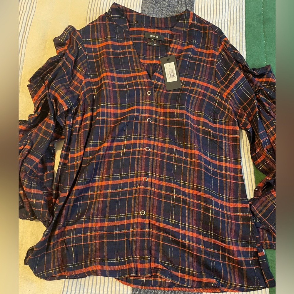 New with tags miss me brand button up flannel